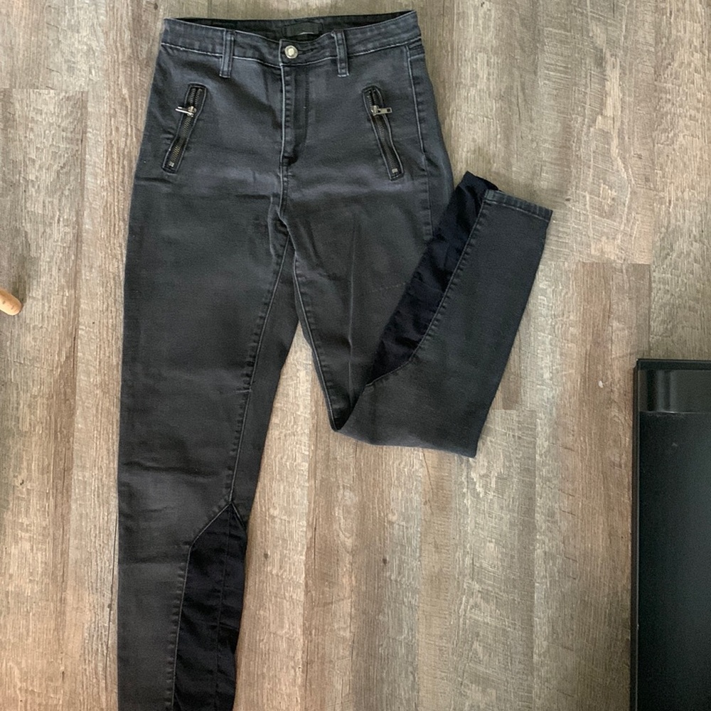 This city black zip pocket high rise skinny jeans